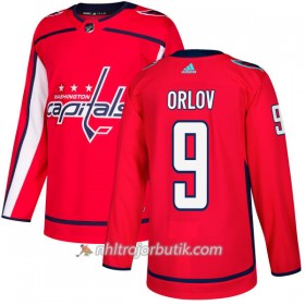 Män Ishockey Washington Capitals Tröja Dmitry Orlov 9 Adidas 2017-2018 Röd Authentic